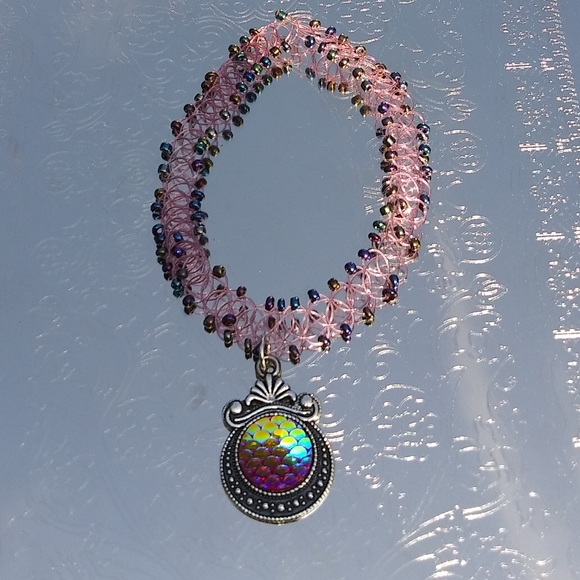 Mermaid scale charm choker necklace - Picture 1 of 4